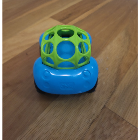 Oball Rattle & Roll Toy Car Blue Green with Bead Wheels Infant Toddler Baby Grip - Picture 8 of 9